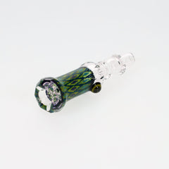 Rotational Science Glass Cold Worked & Faceted Peyote Stich Chillum #12