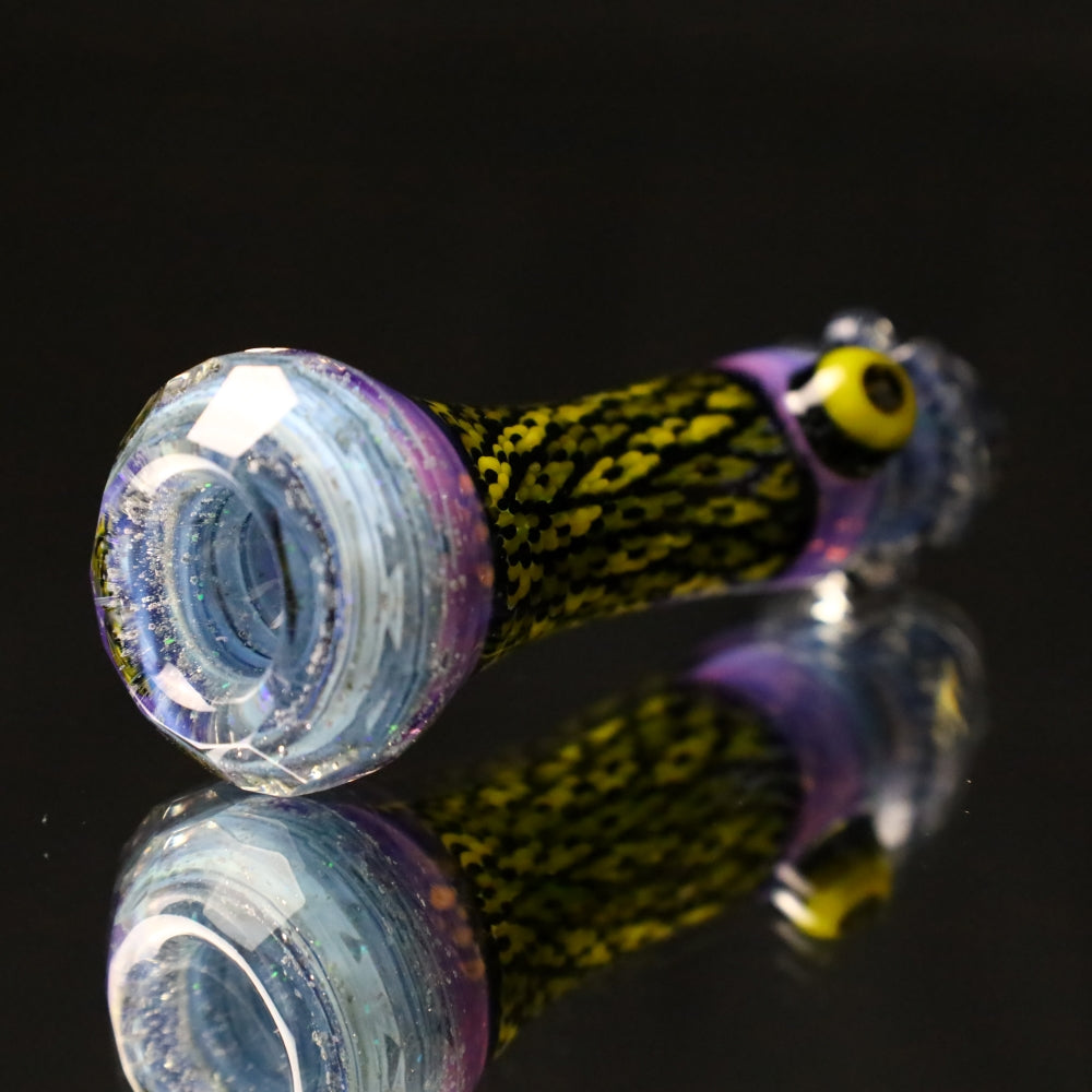 Rotational Science Glass Cold Worked & Faceted Peyote Stich Chillum 319