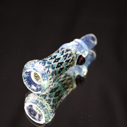 Rotational Science Glass Cold Worked & Faceted Peyote Stich Chillum #13 / FUM/CRSH