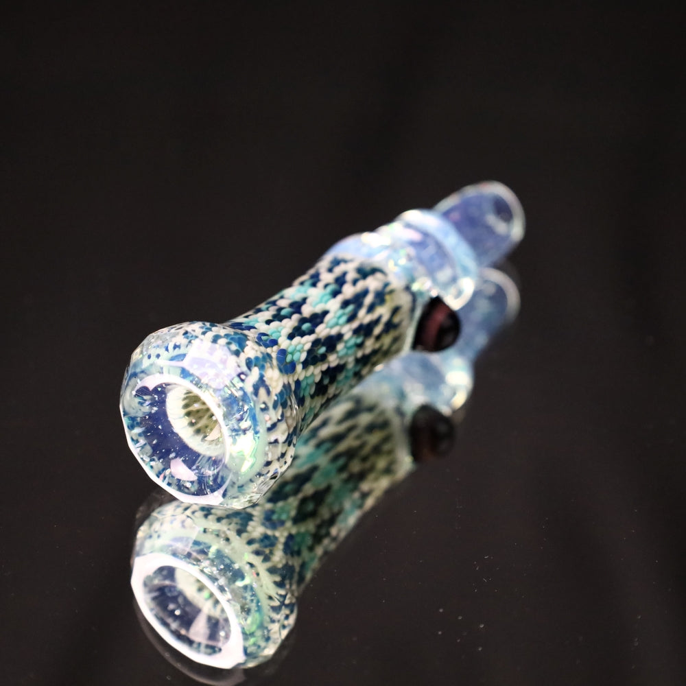 Rotational Science Glass Cold Worked & Faceted Peyote Stich Chillum #13