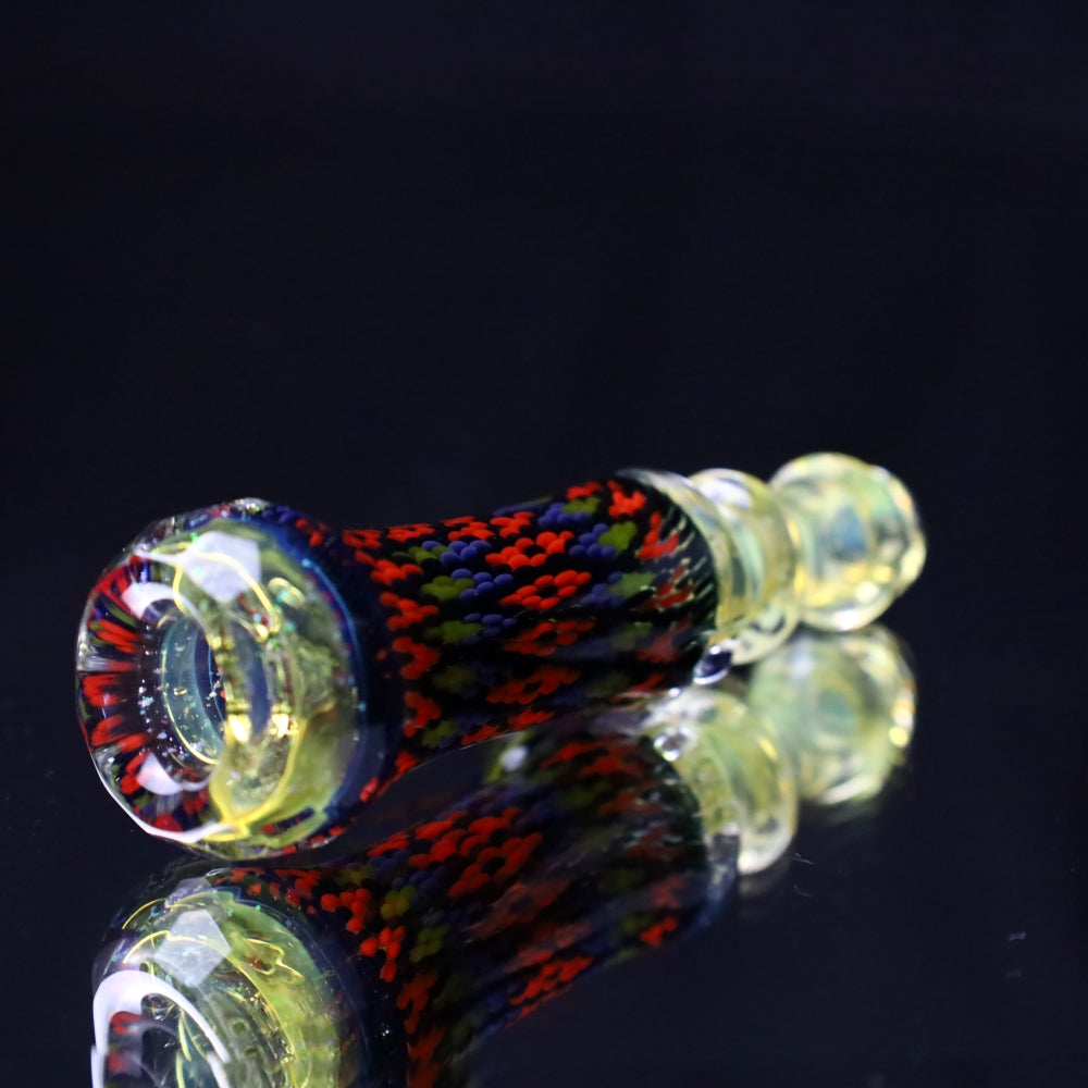 Rotational Science Glass Cold Worked & Faceted Peyote Stich Chillum #23 / FUM/CRSH