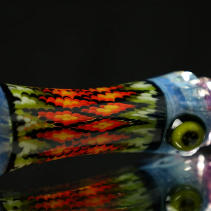 Rotational Science Glass Cold Worked & Faceted Peyote Stich Chillum #29 / FUM/CRSH