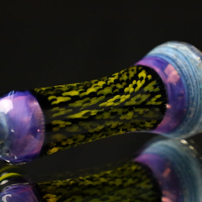 Rotational Science Glass Cold Worked & Faceted Peyote Stich Chillum 319 / FUM/PNK