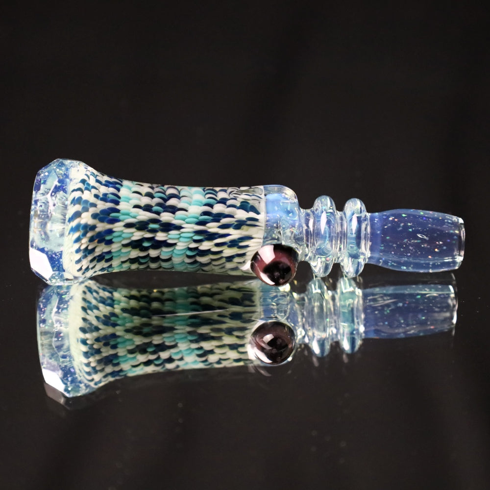 Rotational Science Glass Cold Worked & Faceted Peyote Stich Chillum #13