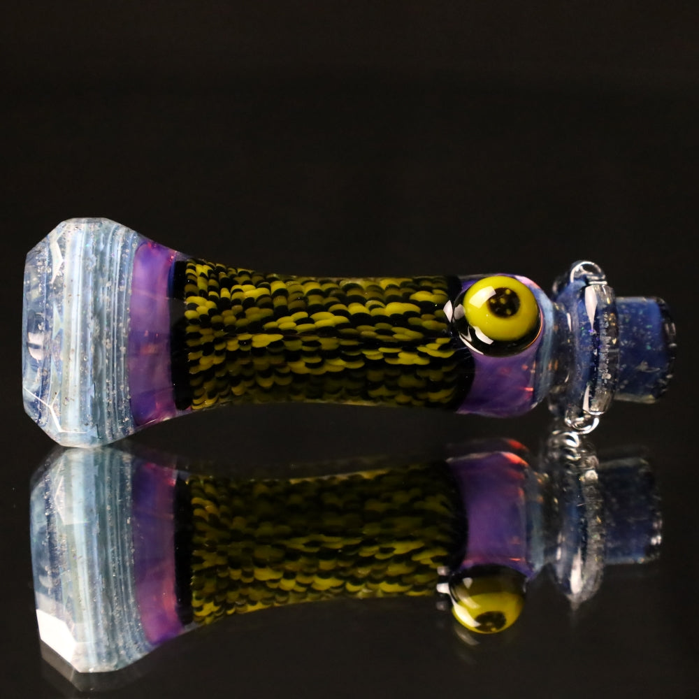 Rotational Science Glass Cold Worked & Faceted Peyote Stich Chillum 319