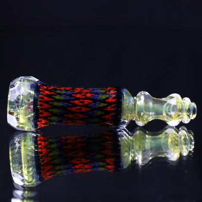 Rotational Science Glass Cold Worked & Faceted Peyote Stich Chillum #23 / FUM/CRSH