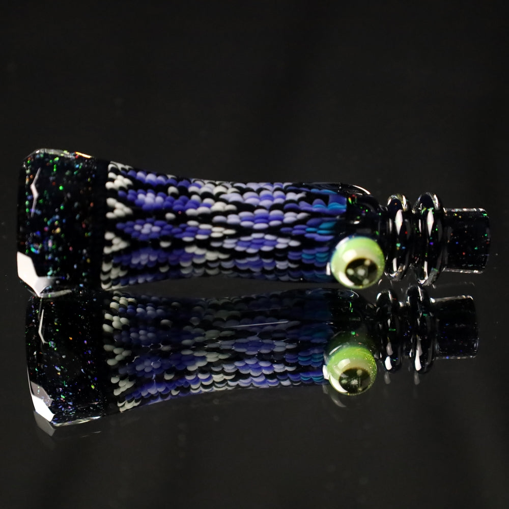 Rotational Science Glass Cold Worked & Faceted Peyote Stich Chillum #14