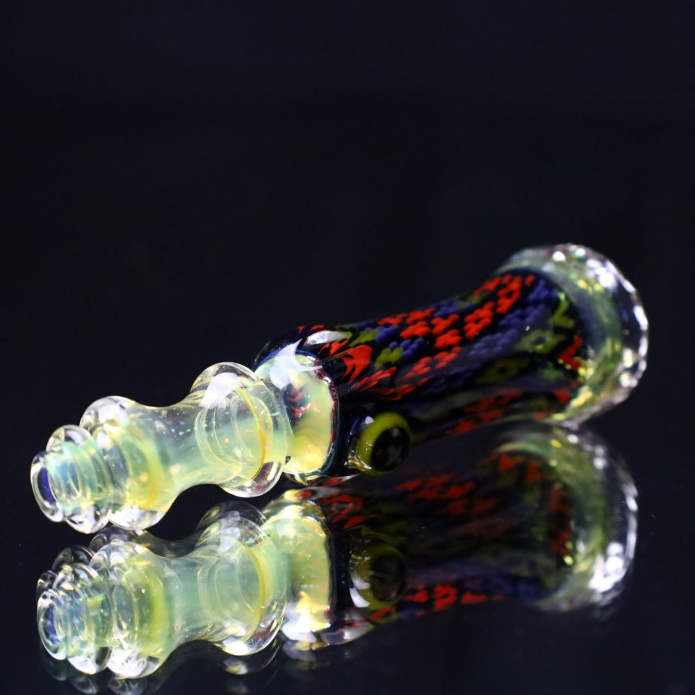 Rotational Science Glass Cold Worked & Faceted Peyote Stich Chillum #23 / FUM/CRSH