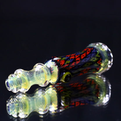Rotational Science Glass Cold Worked & Faceted Peyote Stich Chillum #23 / FUM/CRSH