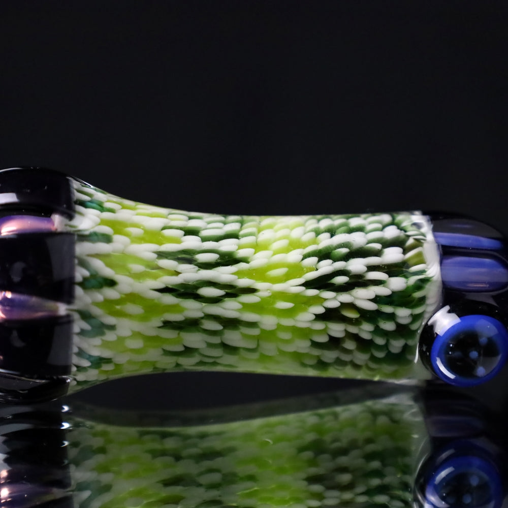 Rotational Science Glass Cold Worked Peyote Stich Chillum #28 / Purple/Pink