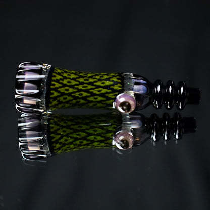 Rotational Science Glass Cold Worked Peyote Stich Chillum #15 / BLK/CLR