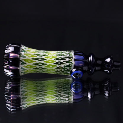 Rotational Science Glass Cold Worked Peyote Stich Chillum #28 / Purple/Pink