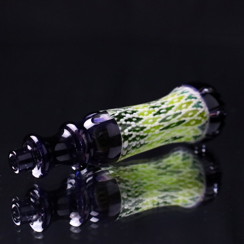 Rotational Science Glass Cold Worked Peyote Stich Chillum #28 / Purple/Pink