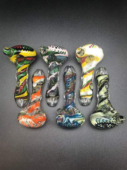 Rotational Science Glass Twist Fillacello Mixed Color Spoon - Large