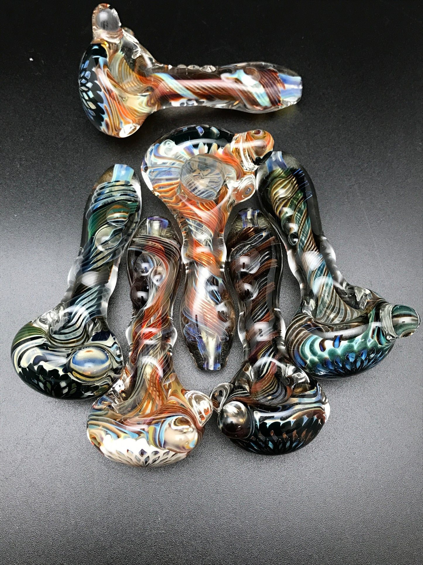 Rotational Science Glass Twist Fillacello Mixed Color Spoon