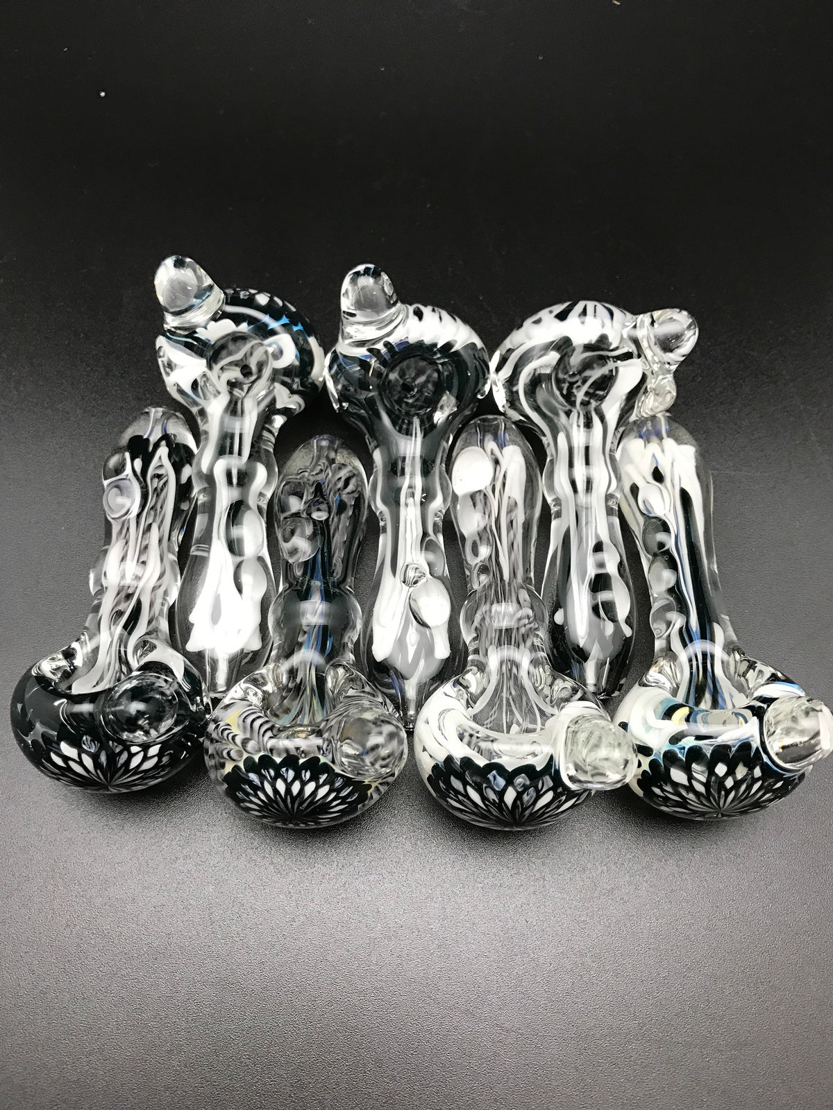 Rotational Science Glass Zig Zag Black and White Pipe