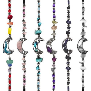 Chakra Moon Chip Stone Bracelet