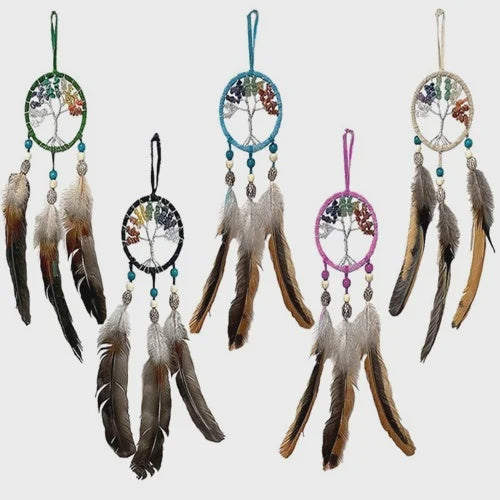 Tree of Life Dreamcatcher with Chip Stones - Small