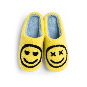 Two Left Feet Smiley Face Slipper Slides -Medium