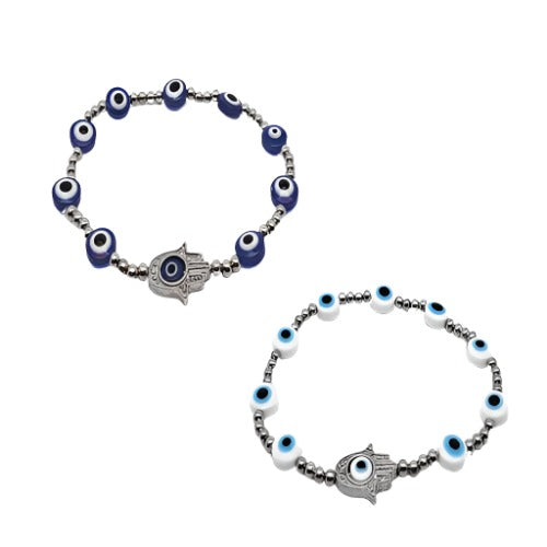 Evil Eye and Hamsa Stretch Bracelet