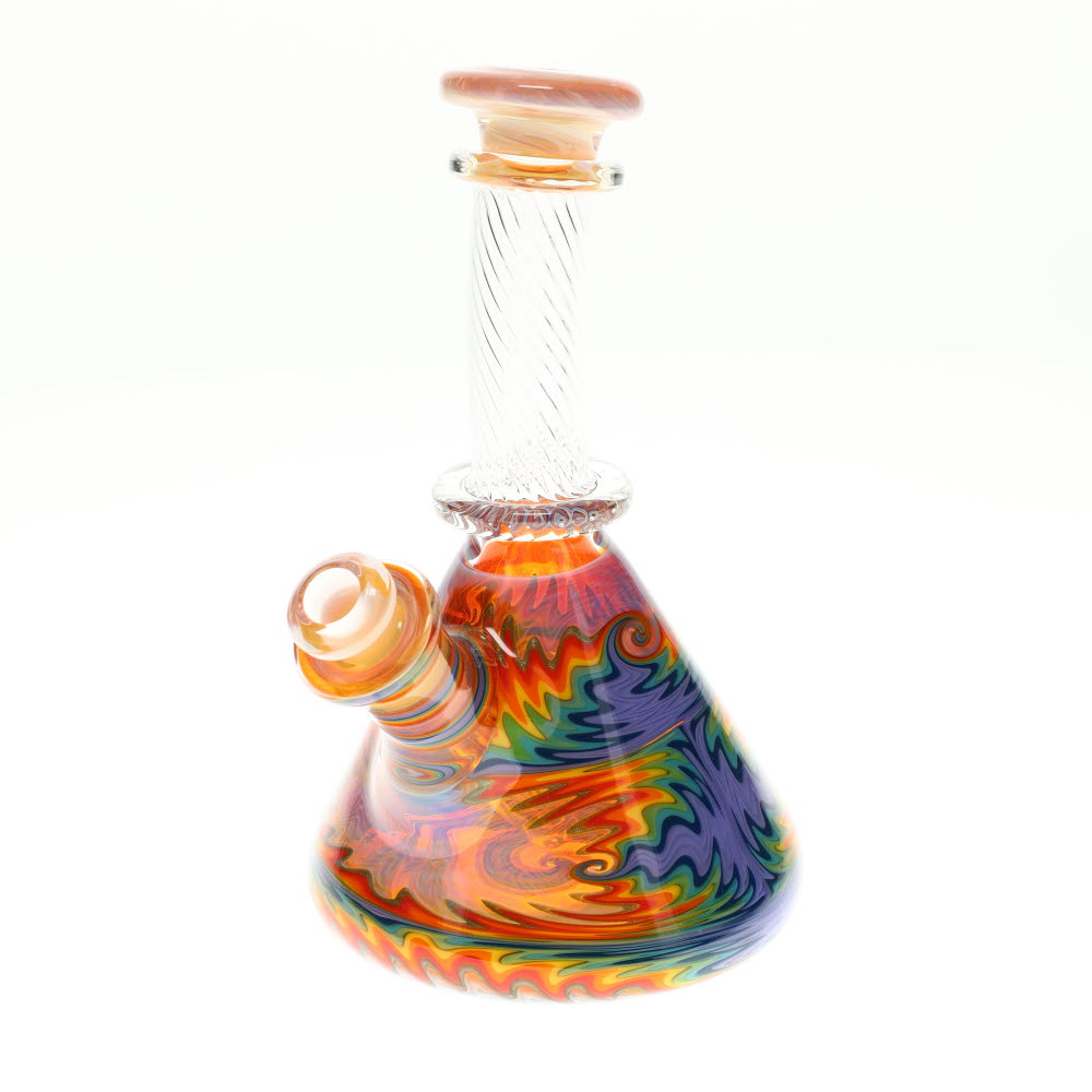 Selfridge Glass Extra Worked Rainbow Wig Wag Mini Beaker