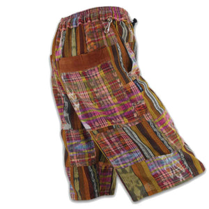 Patchwork Hand Woven Cotton Shorts