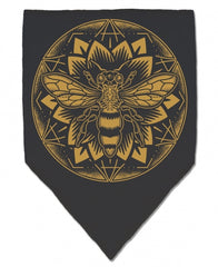 Soul Flower Sacred Bee Black Bandana Headband