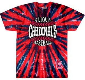 St. Louis Cardinals Baseball Burst Tie Dye T-Shirt