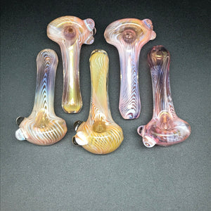 Jack Steele Glass Gold Fume White Foldover Pipe SALE