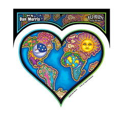 Dan Morris Earth in Heart Sticker