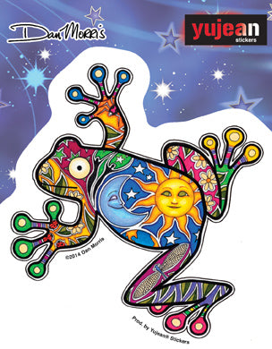 Dan Morris Psychedelic Sun & Moon Frog Sticker