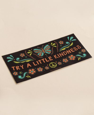Soul Flower Try a Little Kindness Mini Bumper Sticker