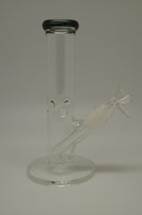 8" Clear w/ Color Rim Straight Waterpipe