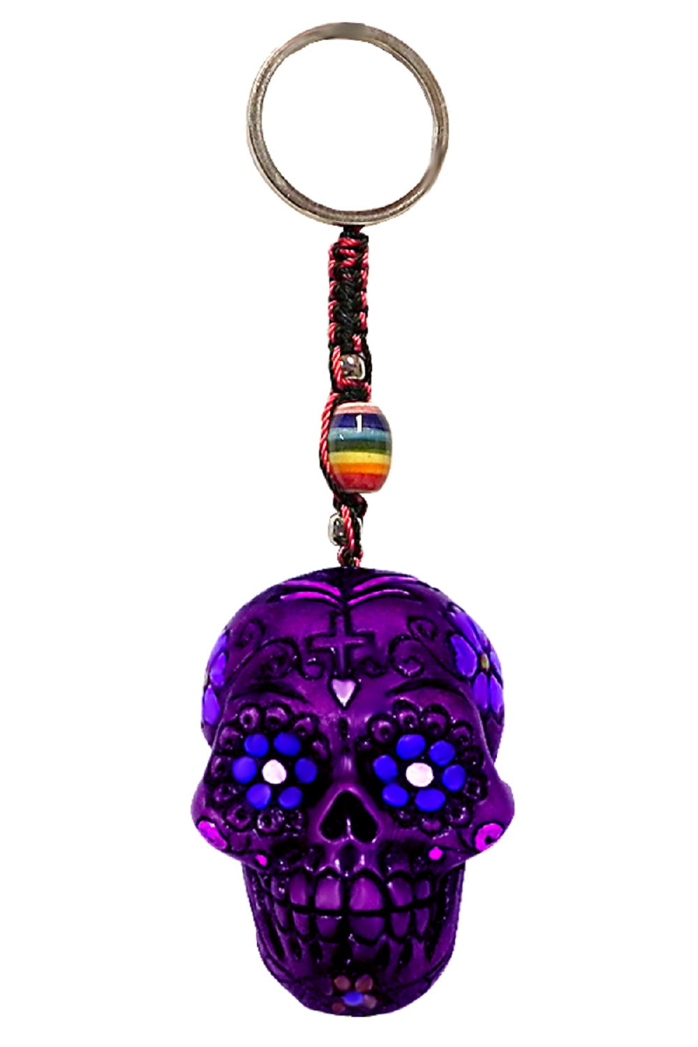 Sugar Skull (Purple) Keychain