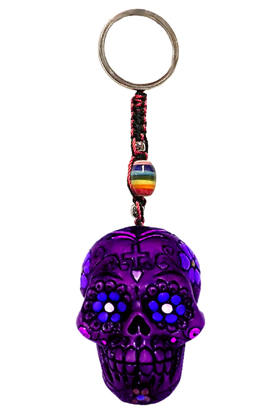 Sugar Skull (Purple) Keychain