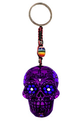 Sugar Skull (Purple) Keychain