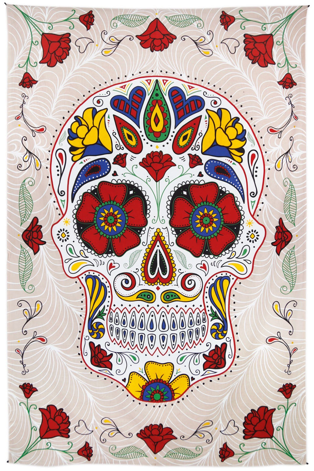 White Sugar Skull Tapestry SALE