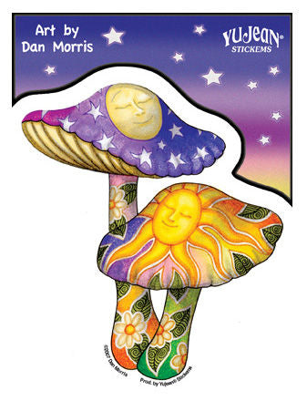 Dan Morris Sun Moon Mushrooms Sticker