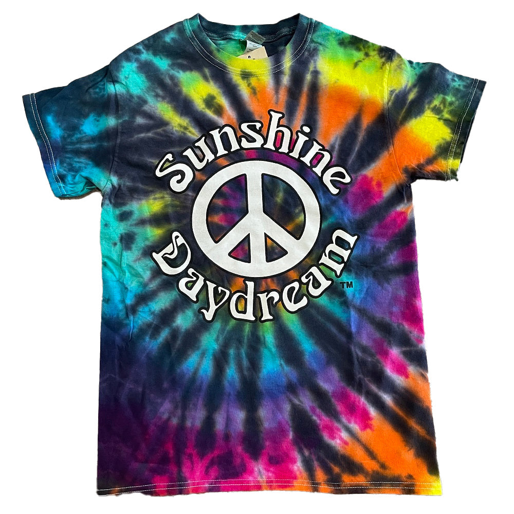 Sunshine Daydream Black Rainbow Burst Tie Dye T-Shirt