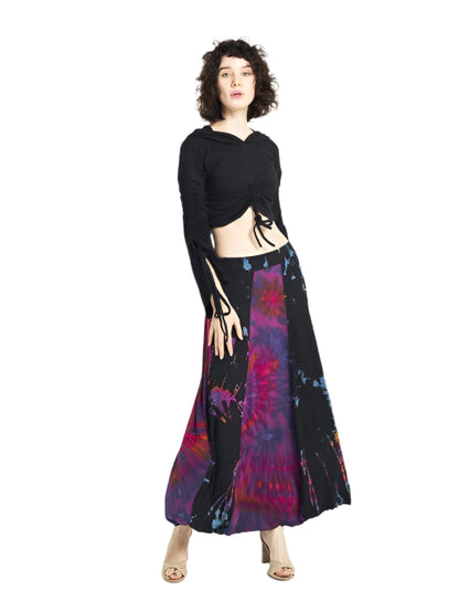 Tie Dyed Patchwork Panel Skirt