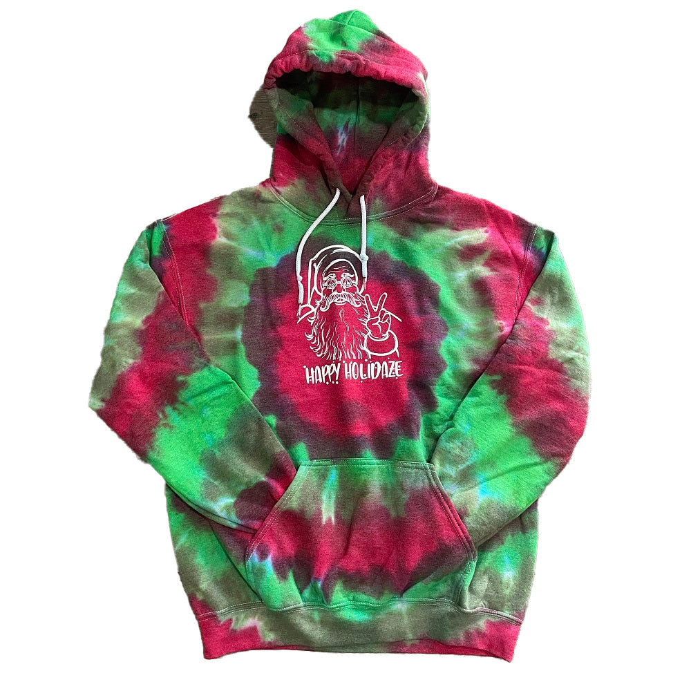 Happy Holidaze Santa Tie Dye Hoodie