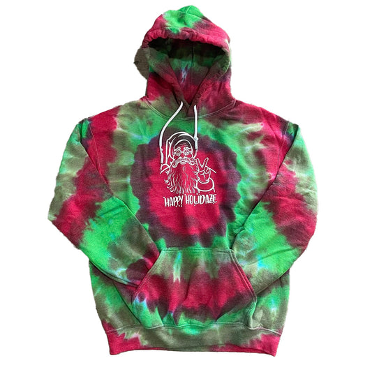 Happy Holidaze Santa Tie Dye Hoodie