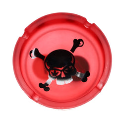 Red Skull and Bones Frosted Ashtray