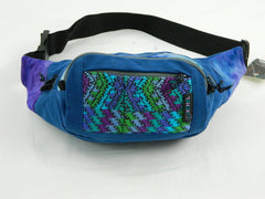 Three Pocket Fanny Pack in Tie Dye with Hand Brocade