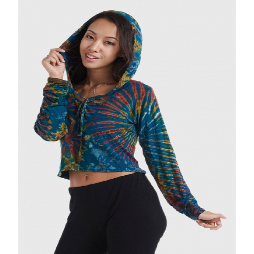 Tie Dye Crop Hoodie