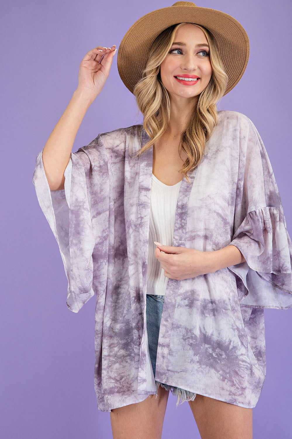 Tie Dye Kimono - Cloud