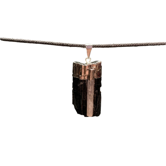 Tourmaline with Selenite Point Pendant