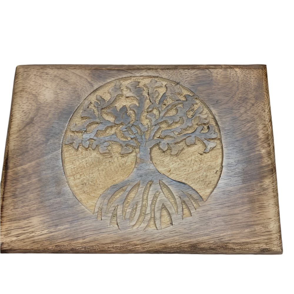 Tree of Life Carved Wooden Box