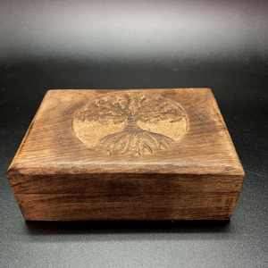Tree of Life Carved Wooden Box