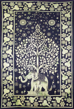 Tree of Life with Elephant Tapestry